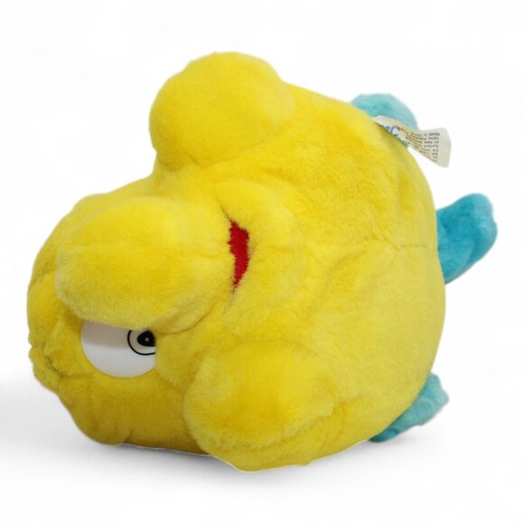 Vintage Tyco 1991 Disney Flounder Fish Plush Yellow & Blue Soft Toy - Picture 6 of 6